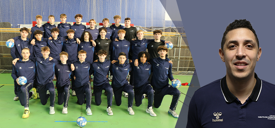 Médi Ait Blal et les joueurs du Pôle Espoirs de Dunkerque
